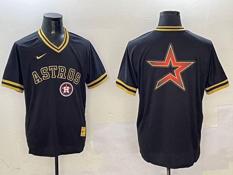 Men Houston Astros Blank Black Gold Game 2025 Nike MLB Jersey style 9->houston astros->MLB Jersey